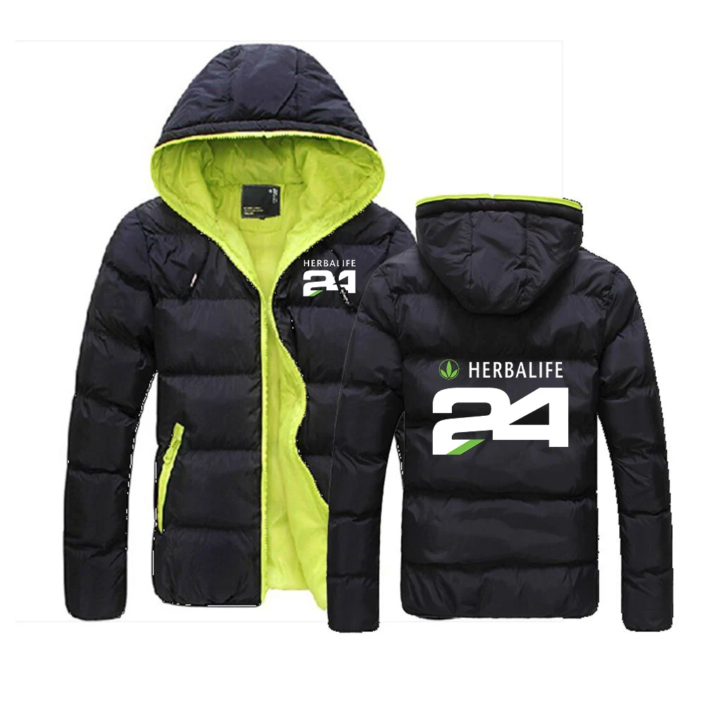 

HERBALIFE 24 Spring New Customize Down Warm Jackets Male Sportwear Coat Fashion Hoodies Slim Zipper Hooded Coats