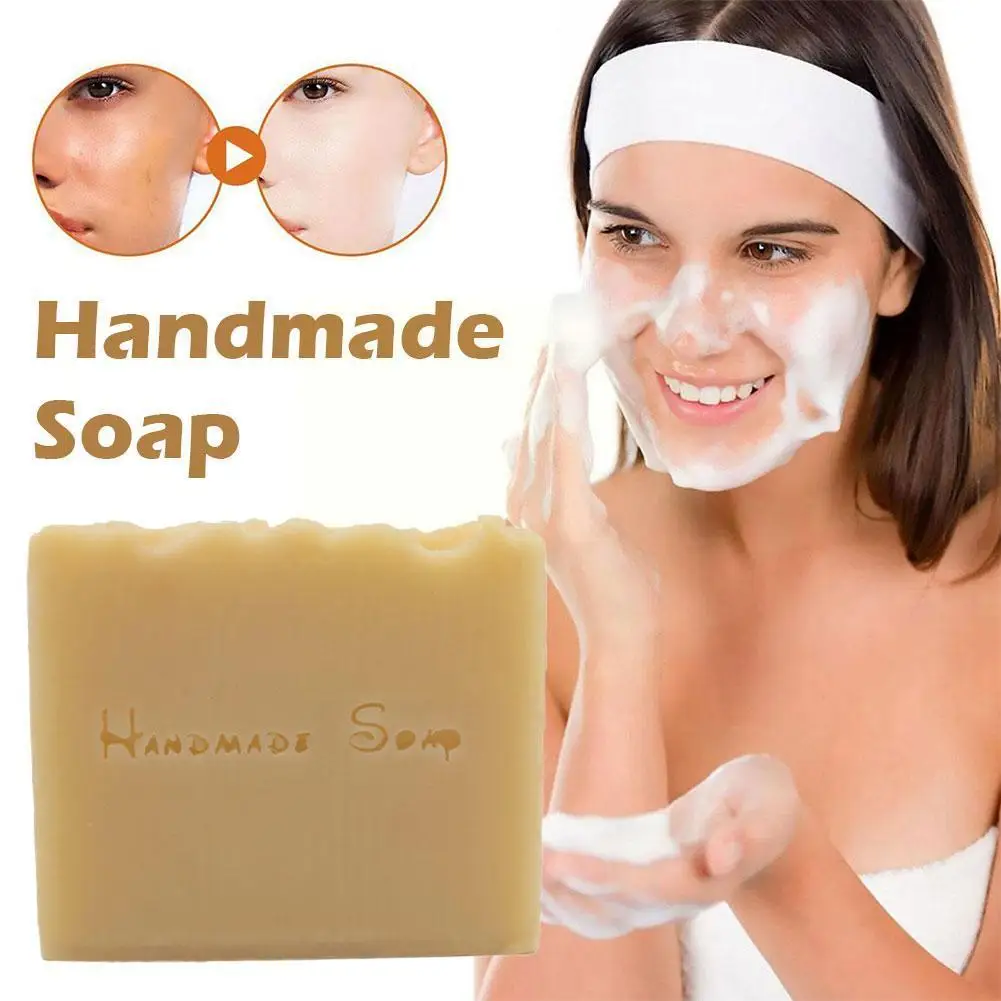 

Honey Milk Soap Natural Handmade soap Vitamin Skin essence Soap cold removal pore oil whitening pressed acne moisturizing L2S5