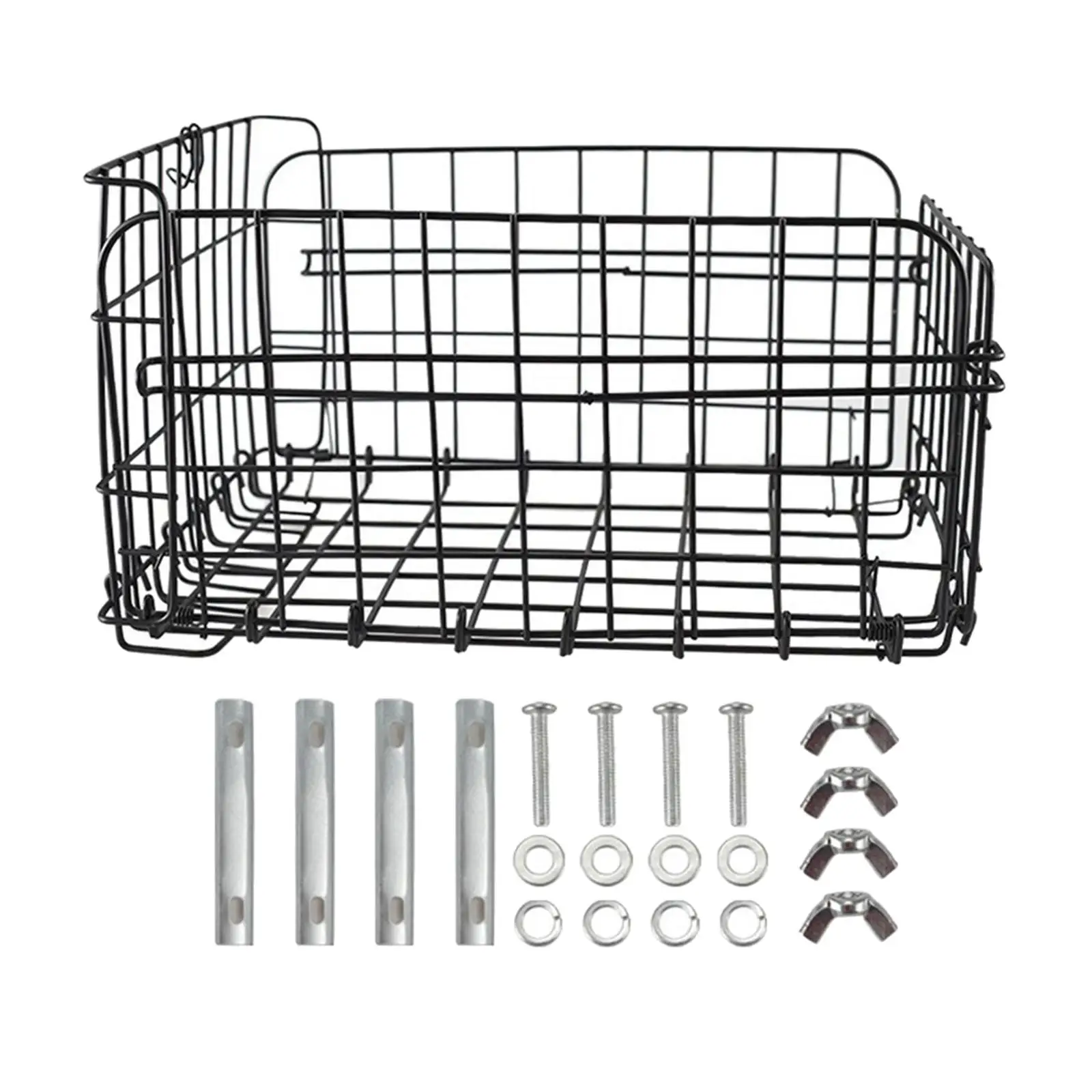 Bike Front Basket Foldling Container Hanging Cycling Baskets for Accessories Waterproof Holding Water Bottle, Toys, Snacks Black