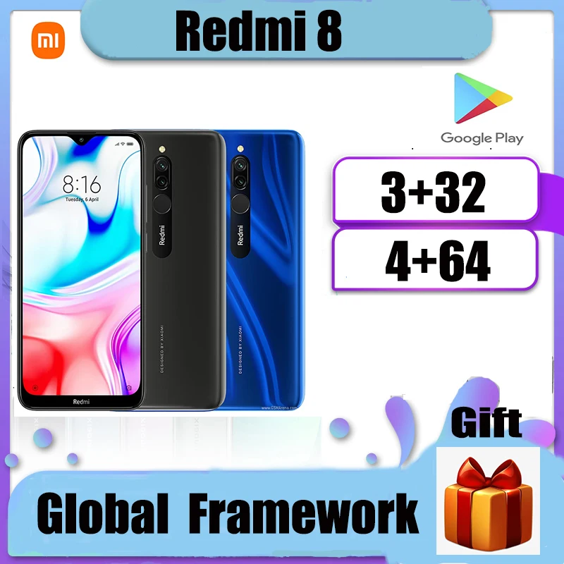 Xiaomi Redmi 8 smartphone 5000mah battery Qualcomm Snapdragon 439 12MP AI dual camera 18W Fast charging 6.22 inch screen