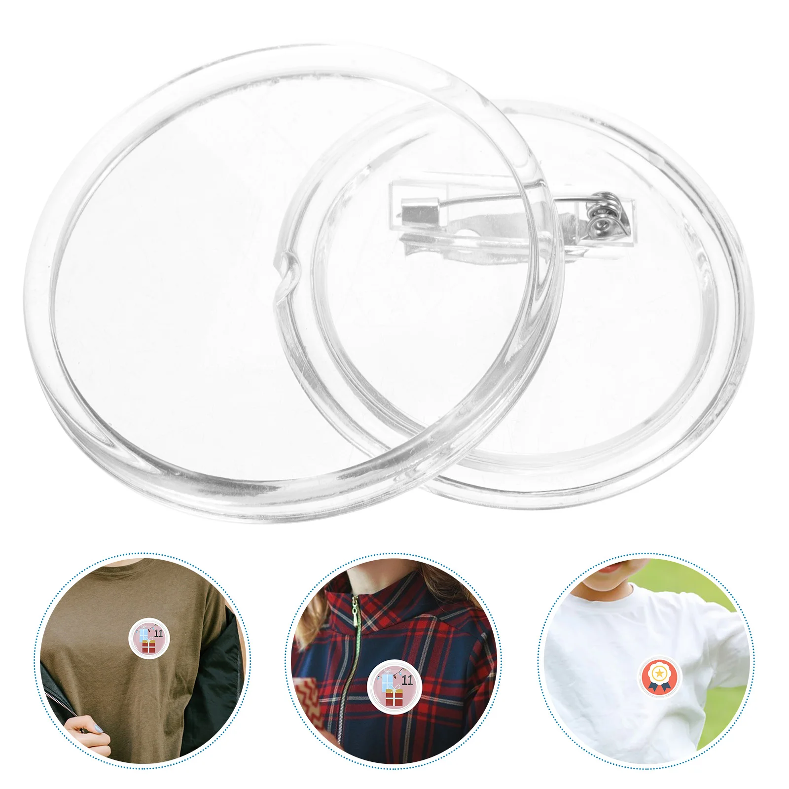 10 шт. прозрачные булавки для фото пустые акриловые пуговицы значков