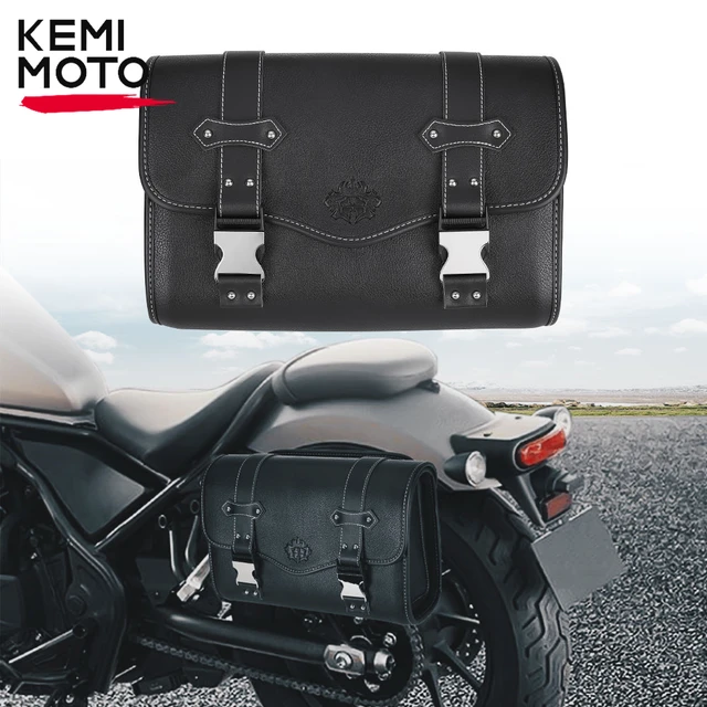 Motorcycle saddlebag side bag retro pu motorcycle tool bag for honda rebel 250 500 for rebel 1100 300 for w400 w650 xl883l sr400