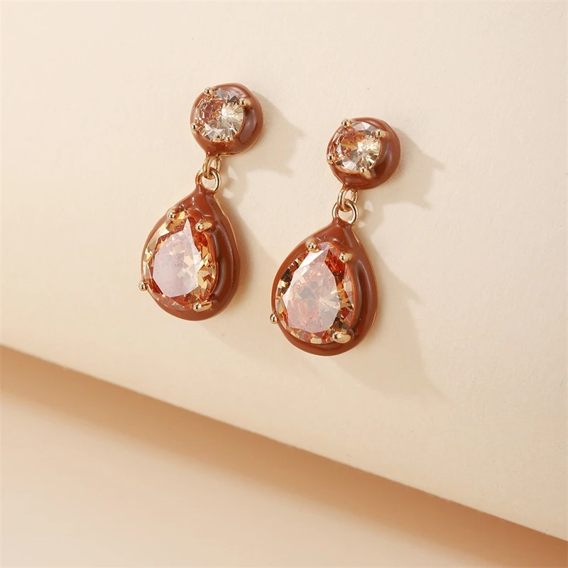 

WeSparking EMO Water Drop Dangle Earrings Zircon Charm Brass Stud Earrings For Women Free Shipping Item Fashion Jewelry