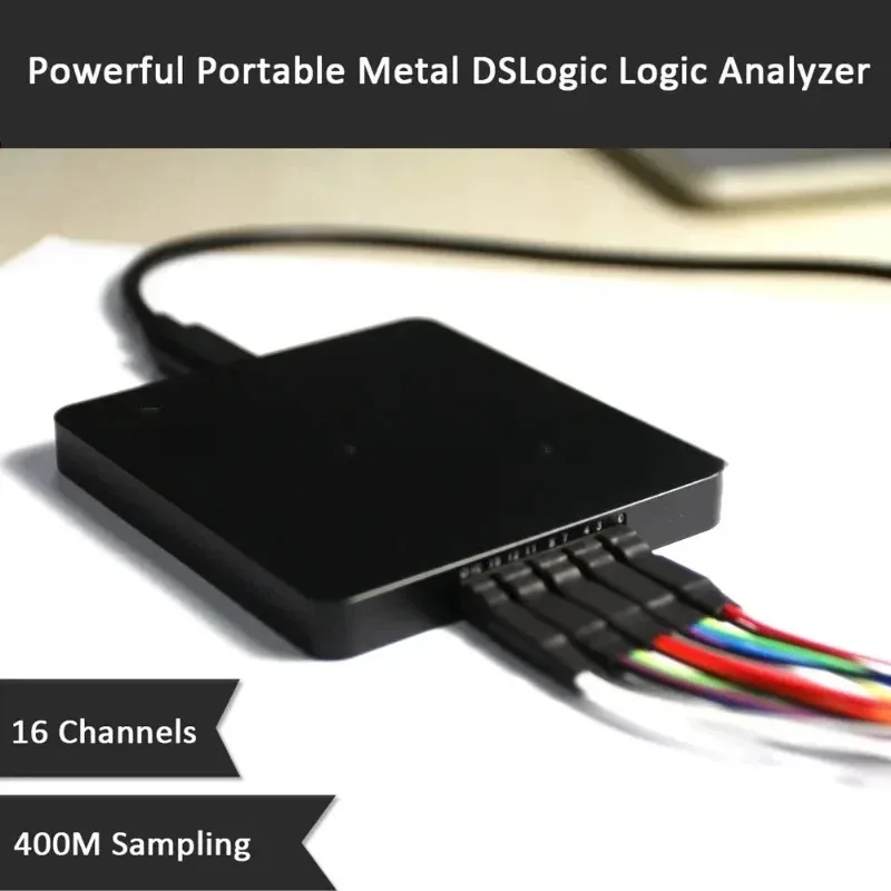 Фото Logic Plus Портативный металлический логический анализатор DSLogic, 16 каналов, 100 МГц, USB-отладочный логический анализатор DreamSourceLab DS №1