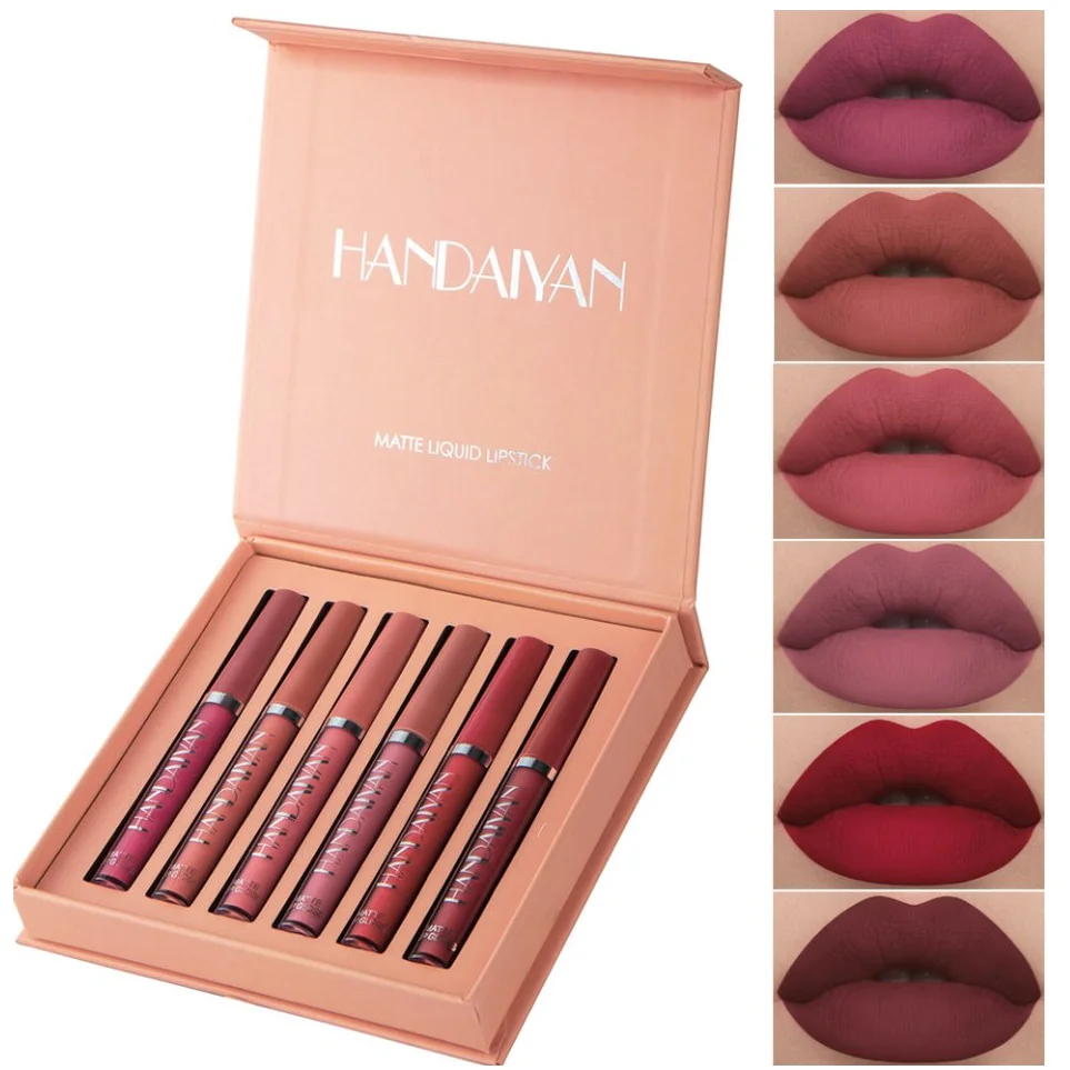 

HANDAIYAN Lipgloss Makeup Lightweight Matte Lip Cosmetics Long Lasting Waterproof Velvet Lipstick Moisturizing Sexy Lips Makeup