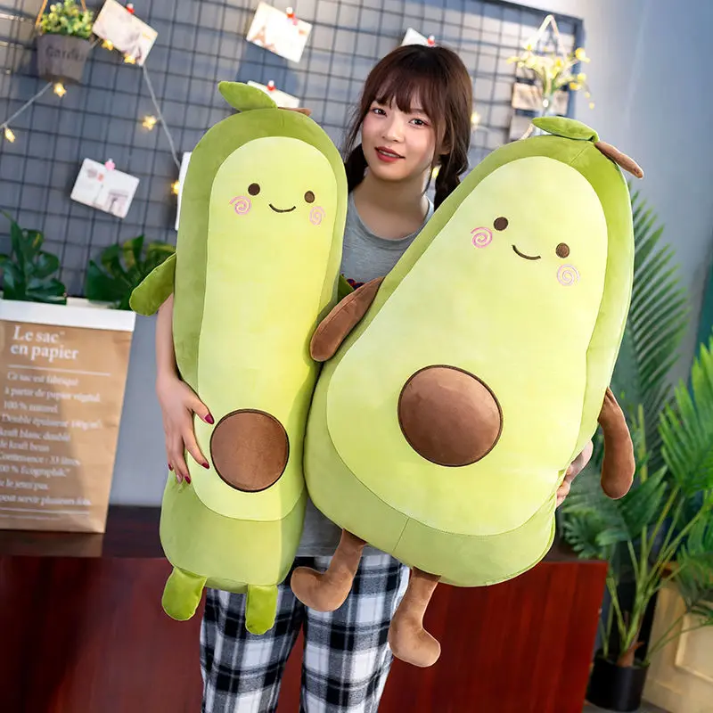 

35-95cm 2 Patterns Plush Toy Green Avocado Doll Cushions Cartoon Avocado Fruit Large Pillows Home Decor Ornaments Luxury Filling