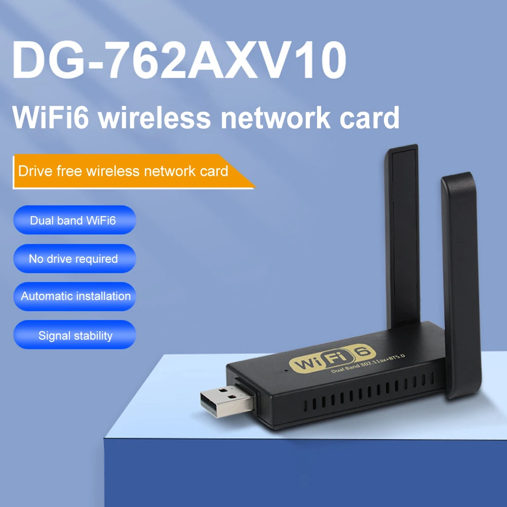 

Беспроводная сетевая карта WiFi6, портативная высокоскоростная Bluetooth-карта 600 Мбит/с, сетевая карта, внешняя антенна для настольного ПК, ноутбука