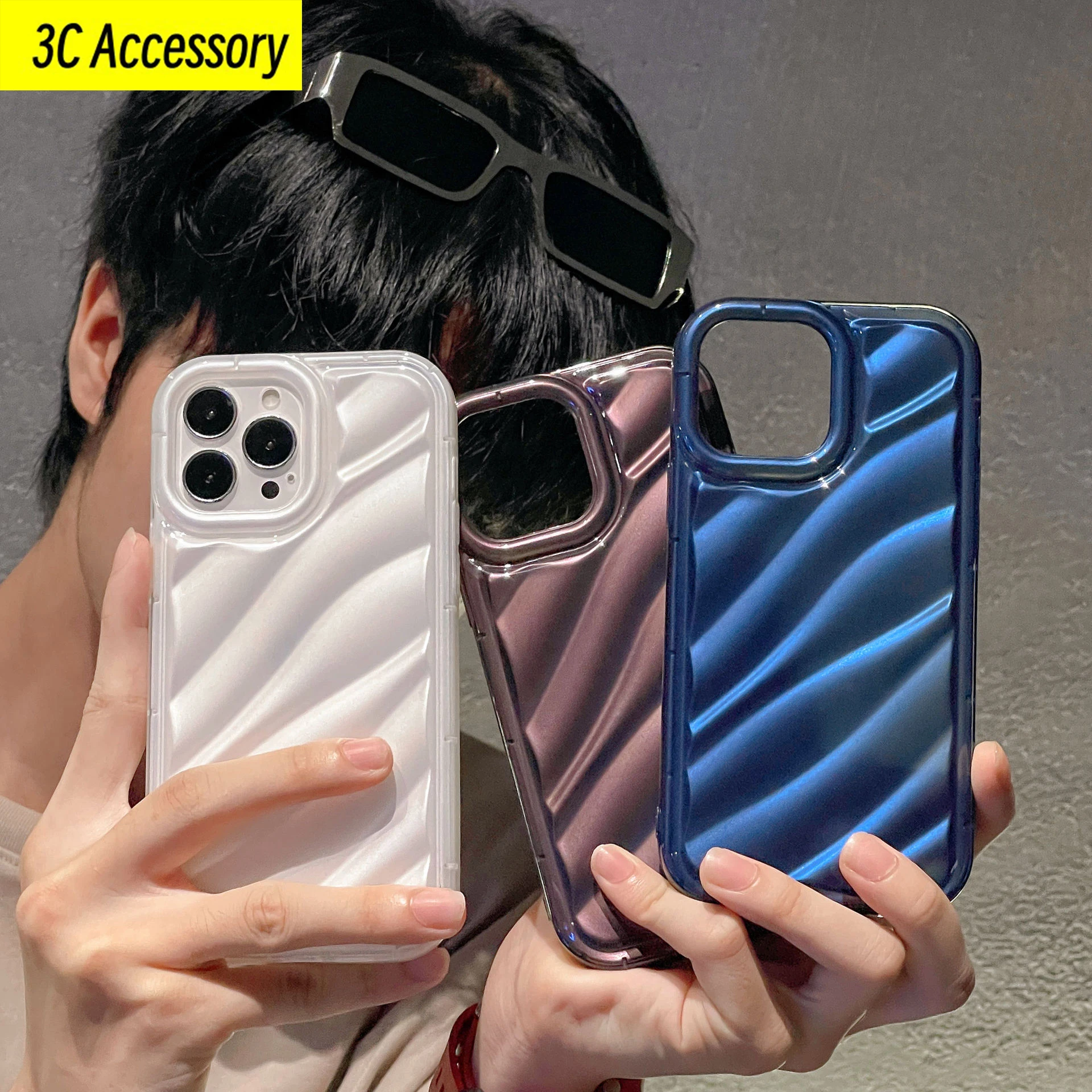 

Luxury Advanced Wave Pattern Design Coque For iPhone 13 11Pro 12 14 ProMax TPU Thickening Protection Cases For iPhone 11 Funda
