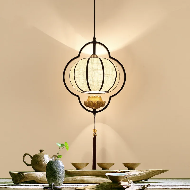 Китайская тканевая люстра в стиле ретро прикроватные светильники для гостиной