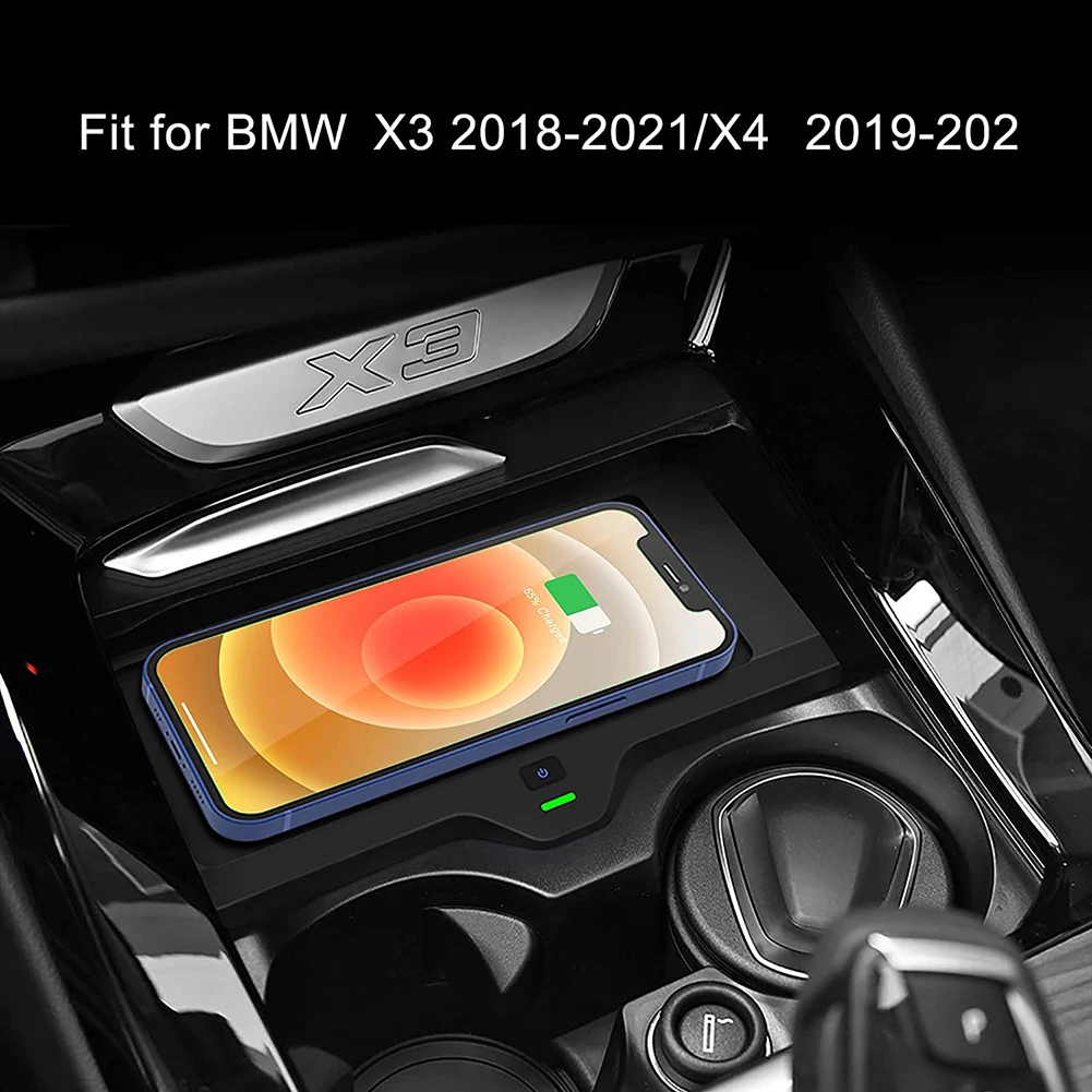 

Автомобильная Беспроводная зарядная док-станция для BMW X3 G01 2018-2022 X4 2019-2022, автоматический переключатель вкл/выкл, беспроводная зарядная пане...