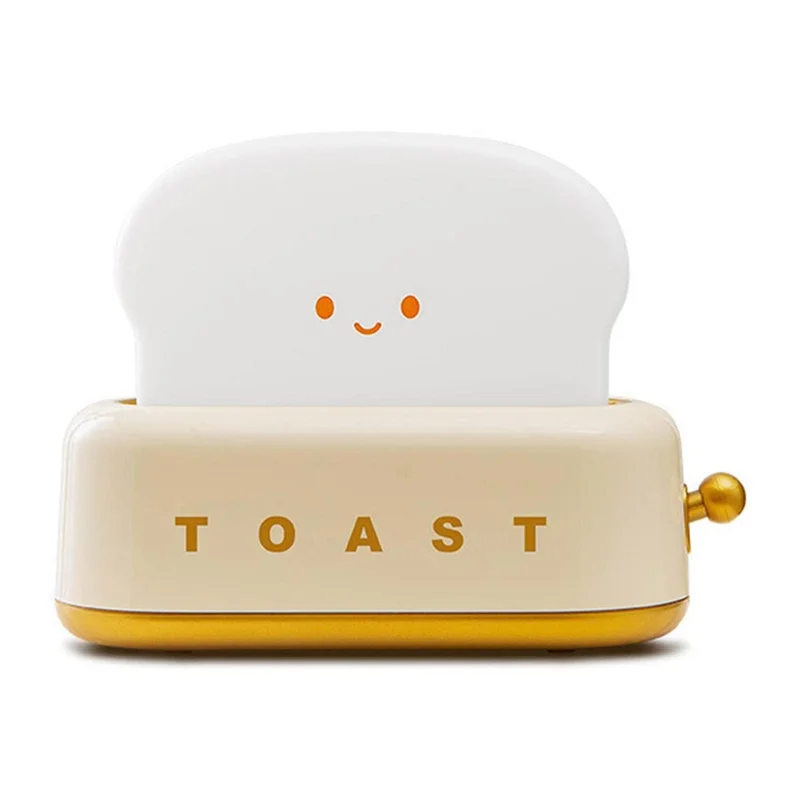 

Cute Toast Night Light,LED Smile Bread Toast Night Lamp,Rechargeable USB & Timer,Birthday Gifts for Teenager Yellow