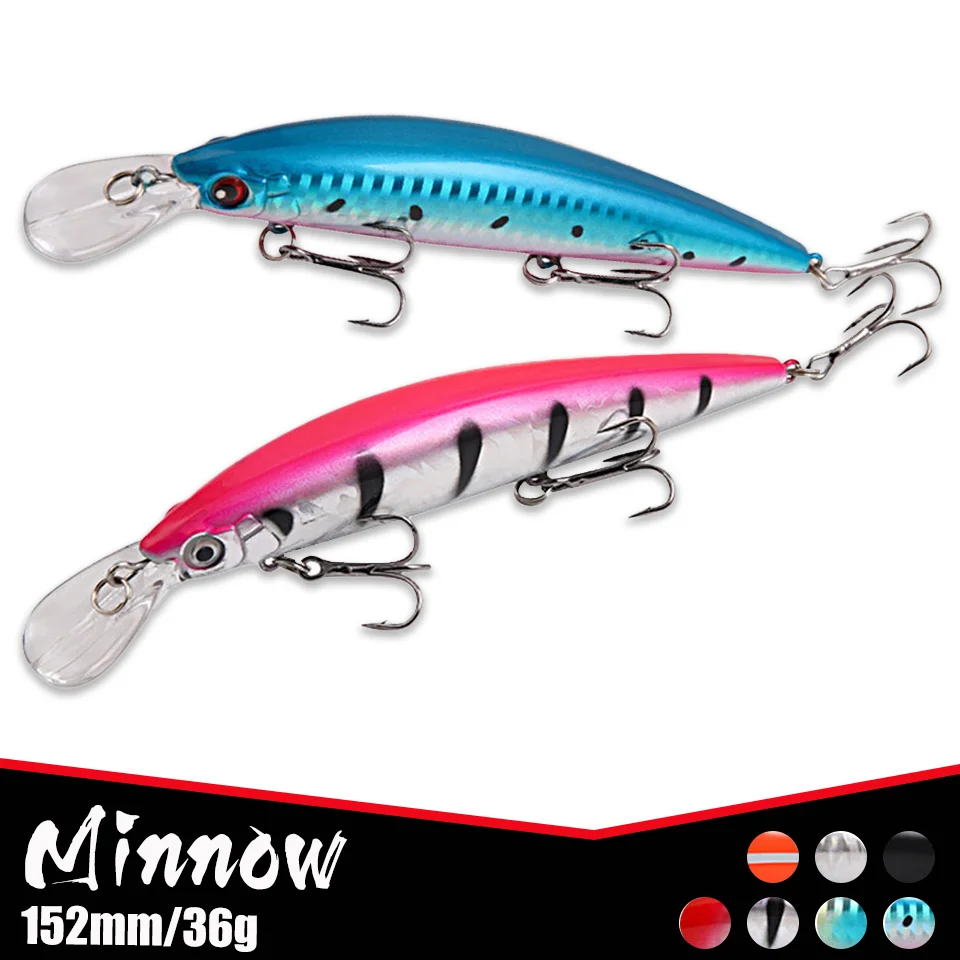 

1PCS Sinking Minnow 15.2CM/36G Artificial Hard Baits 3D Eyes Wobblers Swimbait Trout Chub Fishing Lures Seawater Tackle Pesca