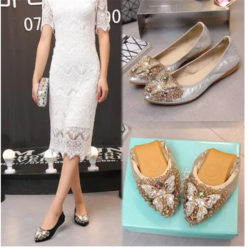 

Plus Size 34-45 Women Shoes 2023 New Loafers Slip on Flat Shoes Woman Foldable Ballet Flats Ladies Shoes zapatos mujer WSH3502