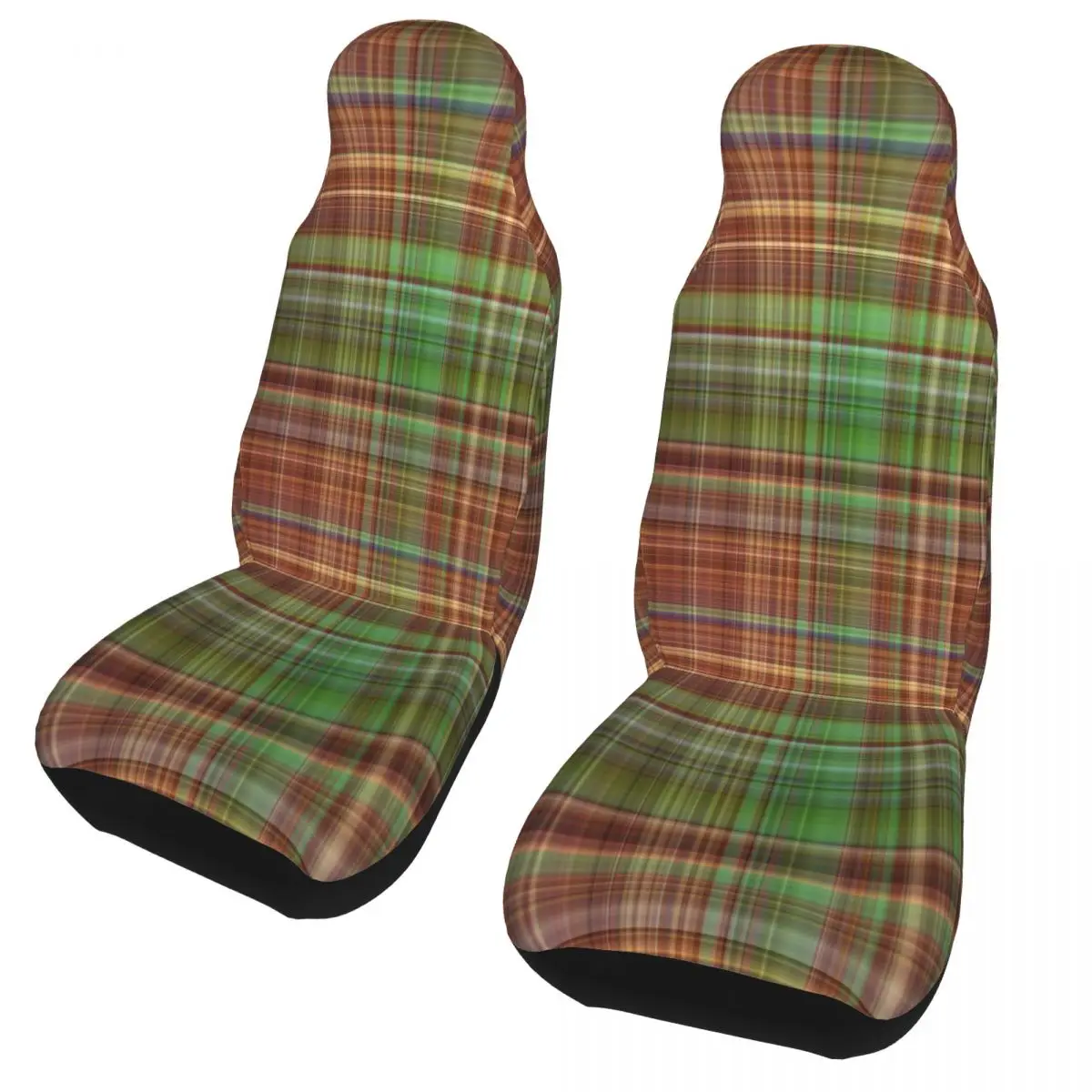 

Plaid Universal Car Seat Cover Four Seasons For SUV Retro Color Car Seats Covers Polyester Fishing
