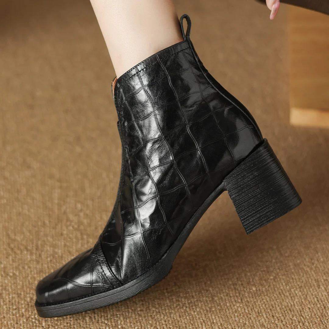 Женские ботильоны из коровьей кожи повседневные Мягкие короткие ботинки на
