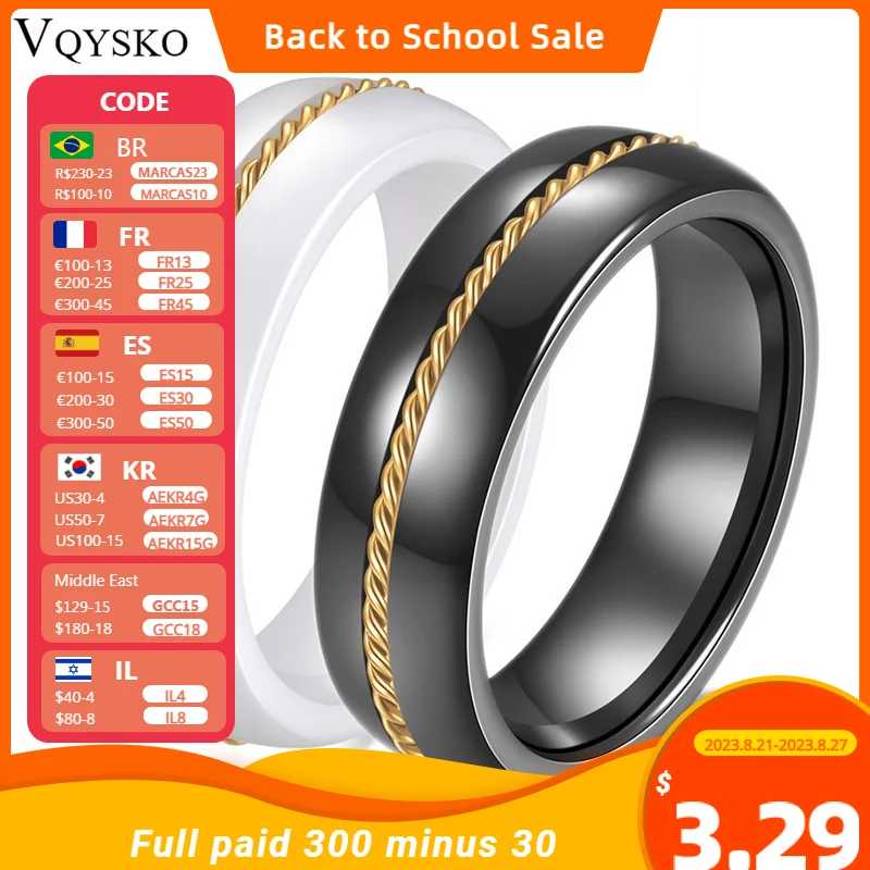 VQYSKO Meditation Fidget Anxiety Chain Design Ring Streetwea
