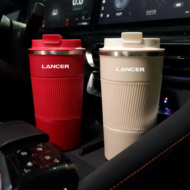 510ML Non-Slip Coffee Cup For Mitsubishi Lancer Travel Car Thermal Mug For Mitsubishi Pajero Outlander ASX Lancer Eclipse