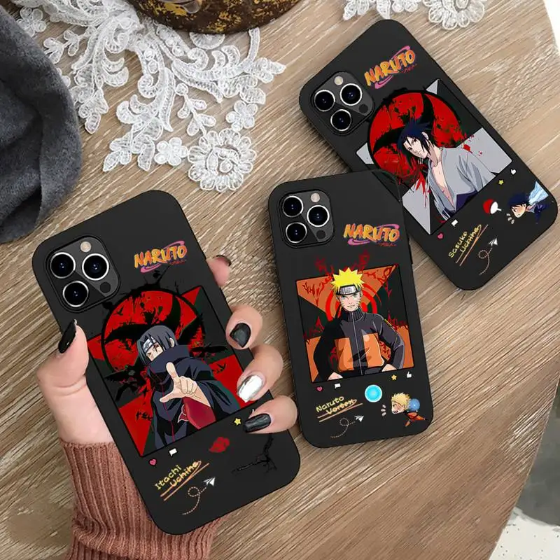 

Naruto Uzumaki Uchiha Itachi Sasuke Phone Case for iphone 13 12 11 Pro Mini XS MAX 8 7 Plus X SE 2020 XR Silicone Soft cover