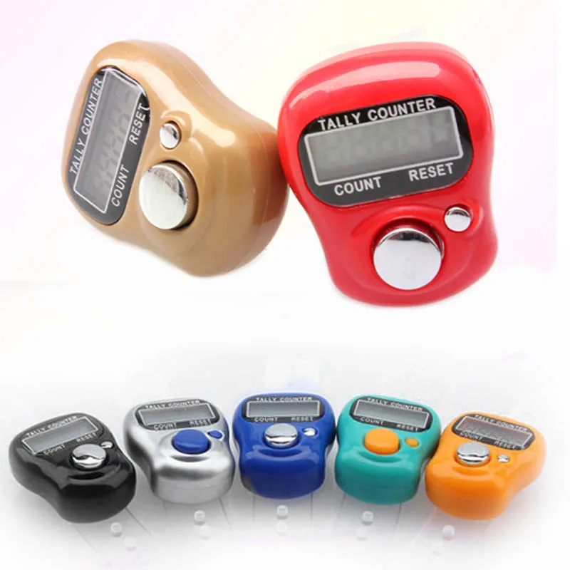 

Electronic Digital Counter LCD Mini Stitch Marker and Row Finger Counter Portable Hand Operated Tally for Kitchen Random Color