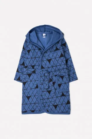 CROCKID халат для мальчиков К 5483 графические треугольники на джинсовом | Мать и