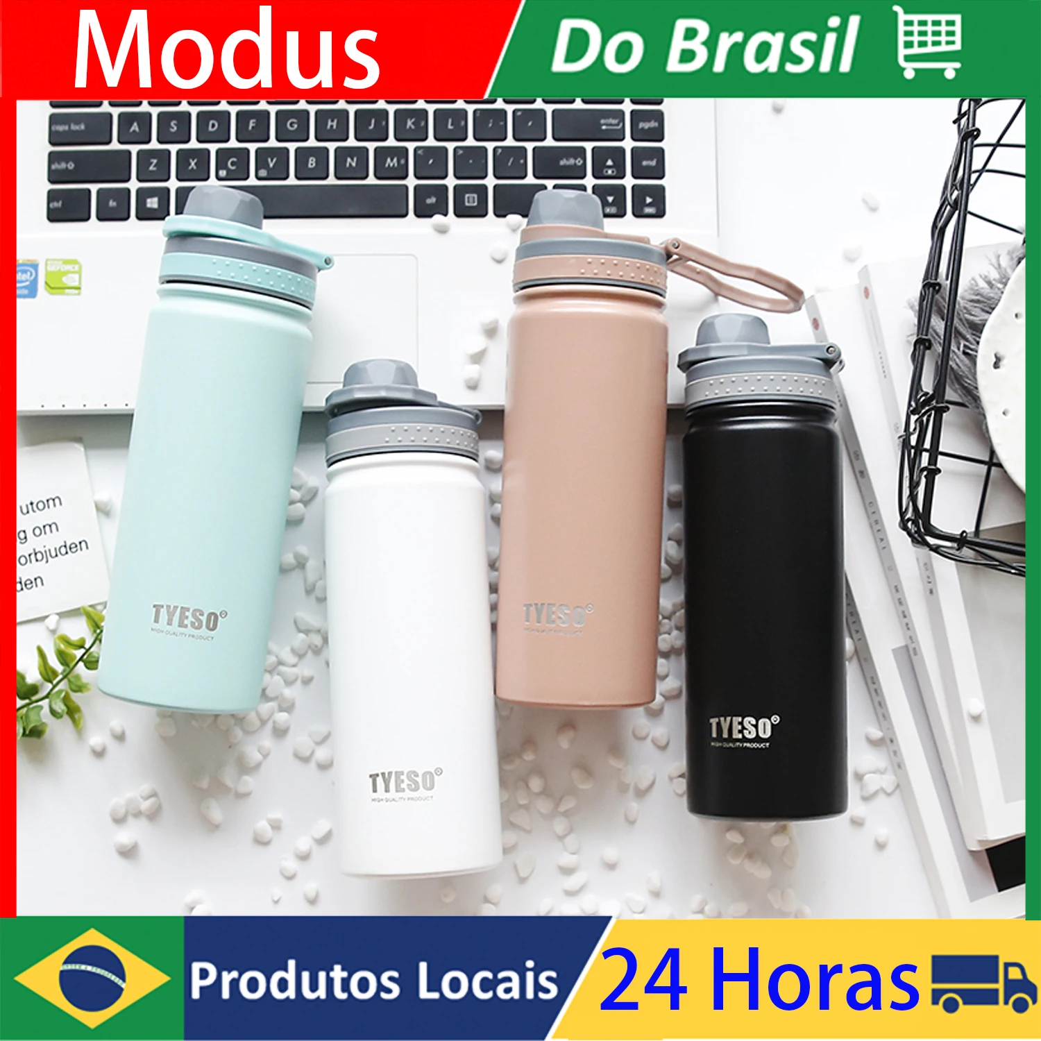 

Double Wall Vacuum Thermos Stainless Steel Sports Water Bottle Insulated Hot and Cold Coffee Drinks For Travel Camping