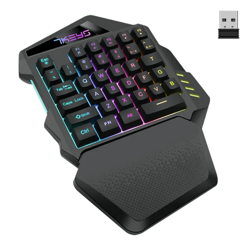 Single Handed Gaming Keyboard 2.4g Wireless Luminescence Left-Handed Small Abs Material 460g Tablet Laptop Office Games