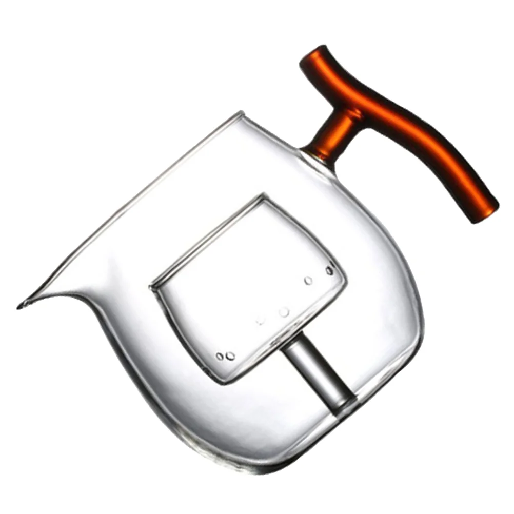 

Glass Tea Heating Pot Clear Glass Tea Kettle Handheld Filter Tea Kettle 500ml