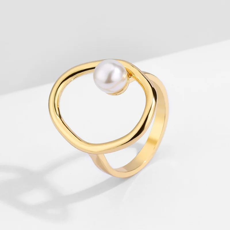 

2022 New Fashion Elegant Pearl Rings for Women Romantic Bridal Jewelry Simple Personality Trend Ring Gift for Party Best Friend
