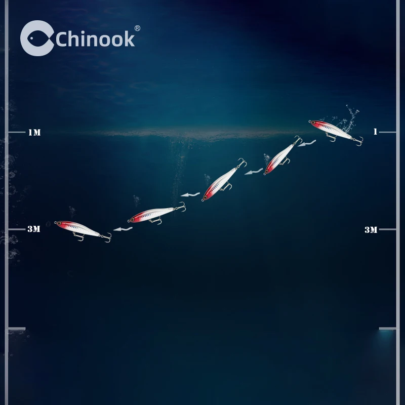 Фото Тонущая искусственная рыболовная приманка Chinook 80 мм 18 г, плавающие приманки с поверхностью для рыбалки, плавающая приманка, рэп щука, окунь, луrebait №5