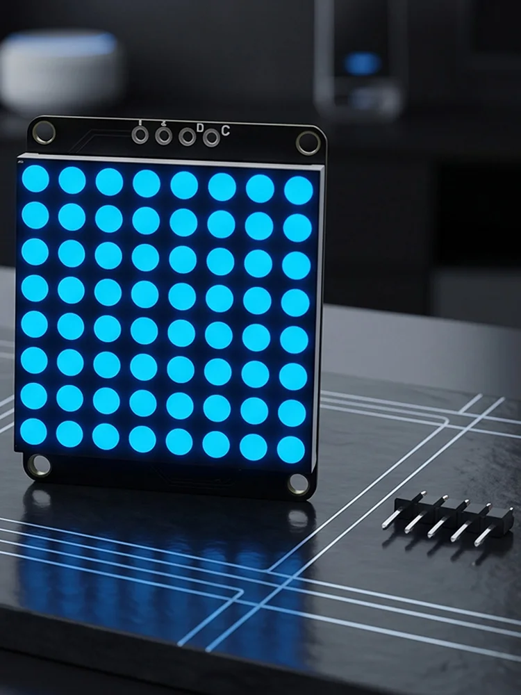 Фото Модуль матричного светодиодного дисплея 8x8 с интерфейсом I2C, драйвер HT16K33, модуль светодиодной матрицы для Arduino №5
