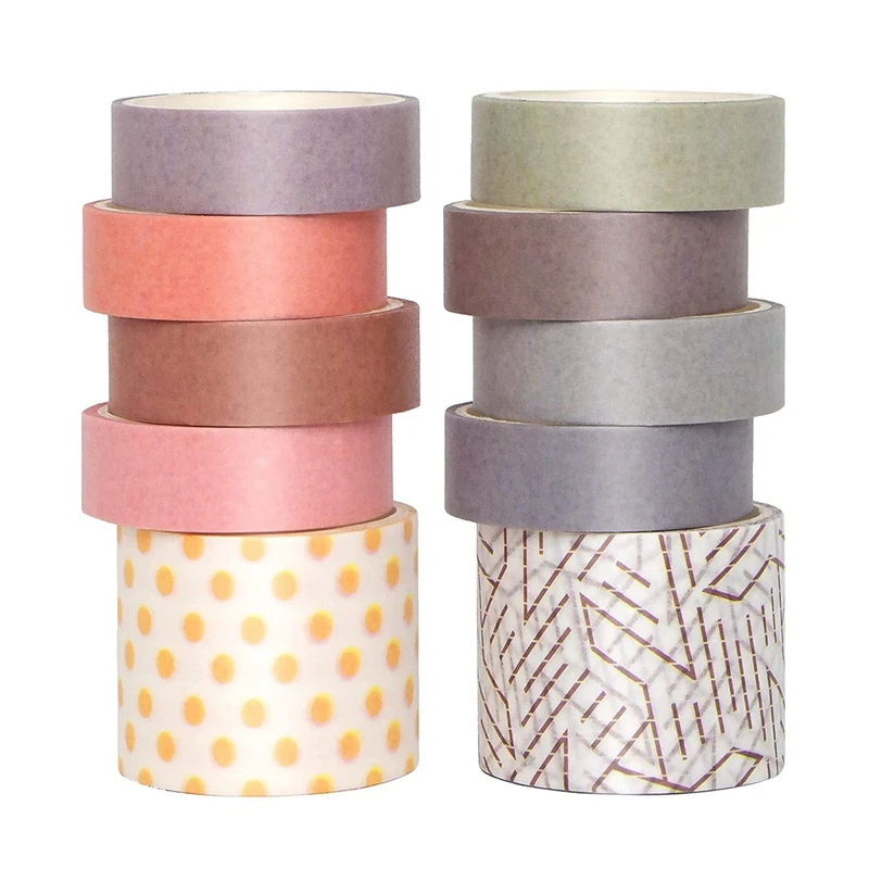 

10 PCS Rolls Washi Tape Set Hand Account Tape Masking Decor Paper Scrapbook Stickers DIY Crafts Gift Supplies