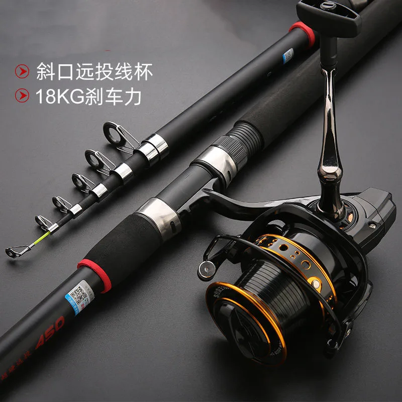 

Fishing Rod Reel Combo Telescopic Spinning Fishing Rod 2.1-3.6m Carbon Carp Rods Throwing Surfcasting Pole