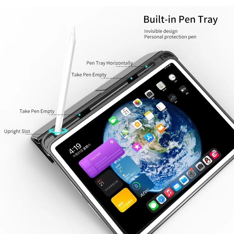 Чехол для 2020 iPad 10 2 8th 2018 2017 9 7 Mini 5 2021 Pro 11 Air 3 4 умный чехол с держателем стилуса 5th 6th