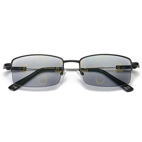 Фотохромные очки для чтения с полуоправой из чистого титана для мужчин и женщин, прогрессивные, с защитой от синего света, умные очки для дальнозоркости + 3,0