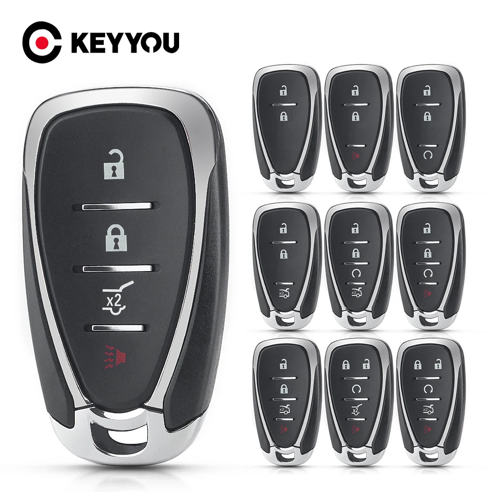 KEYYOU For Chevrolet Smart Remote Key Shell Replacement for Chevrolet Cruze Malibu Camaro 2/3/4/5 Buttons Keys Fob Body Housing