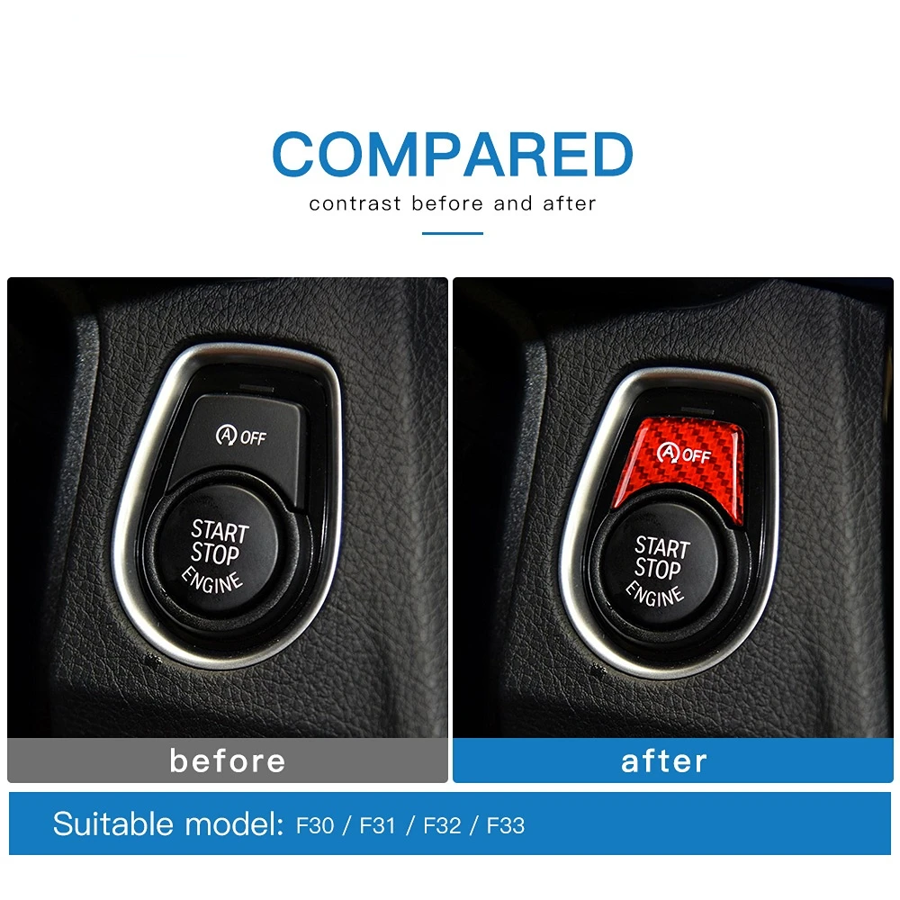 

Carbon Fiber Car Engine Start Stop OFF Button Trim Sticker For BMW 3 4 Series F30 F31 F32 F33 F83 F82 M2 M3 Car Accessories