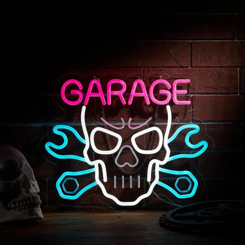 

Неоновая лампа BMAD Skull Garage Car Service