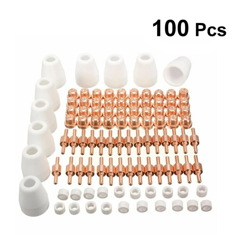 

100Pcs Air Plasma Cutter Consumables Torch Tip Welding Kit For PT-31 LG-40 CUT-50 Plasma Torch Consumable Tool Parts