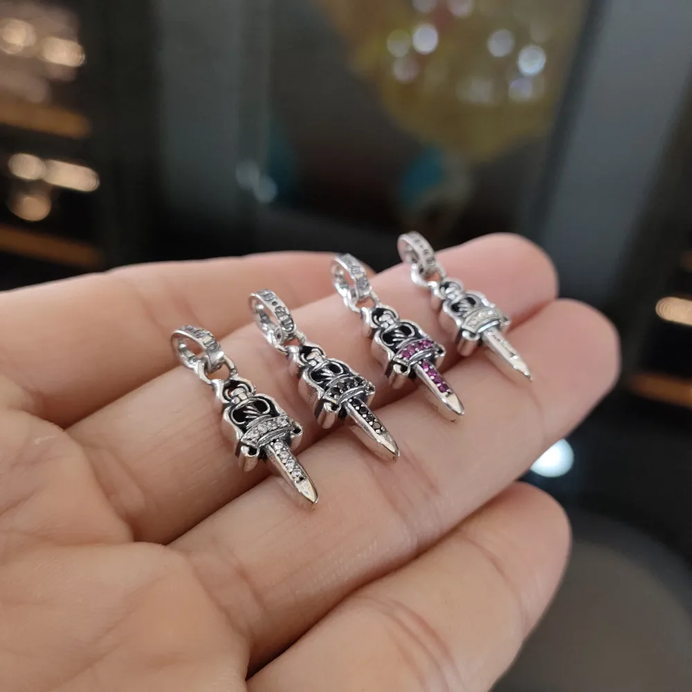 Серебряный кулон в виде меча 925 пробы стиле панк хип-хоп тренд