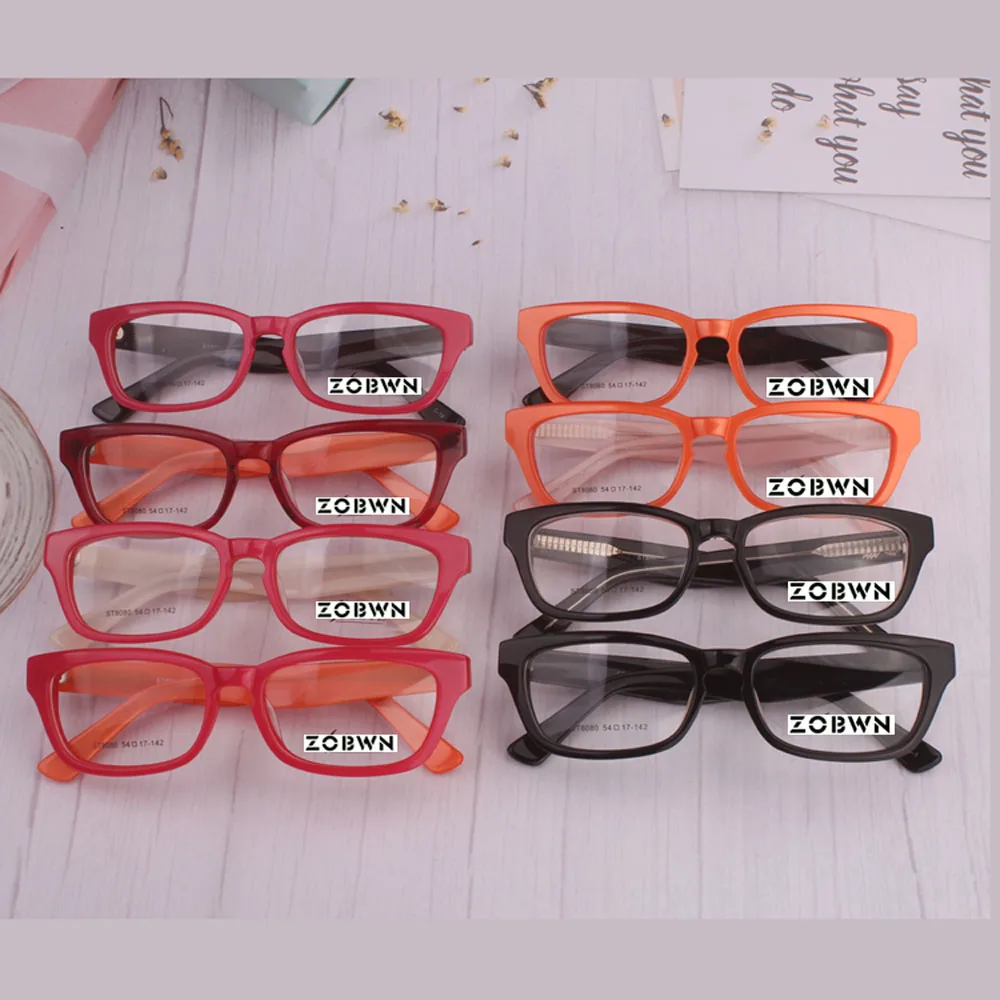 Wholesale ready stock acetate optical frames from manufacture glasses women очки для зрения clear lens Butterfly shape gafas red