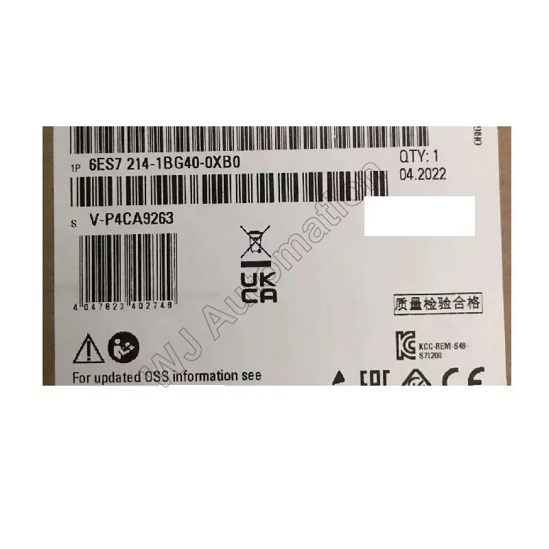 

S7-1200 1214C компактный ЦП 6ES7214-1BG40-0XB0 AC/DC/реле бортового ввода/вывода 14 24 В постоянного тока Цифровые входы 10 DO реле 2A 2 AI 0-10 В постоянного тока