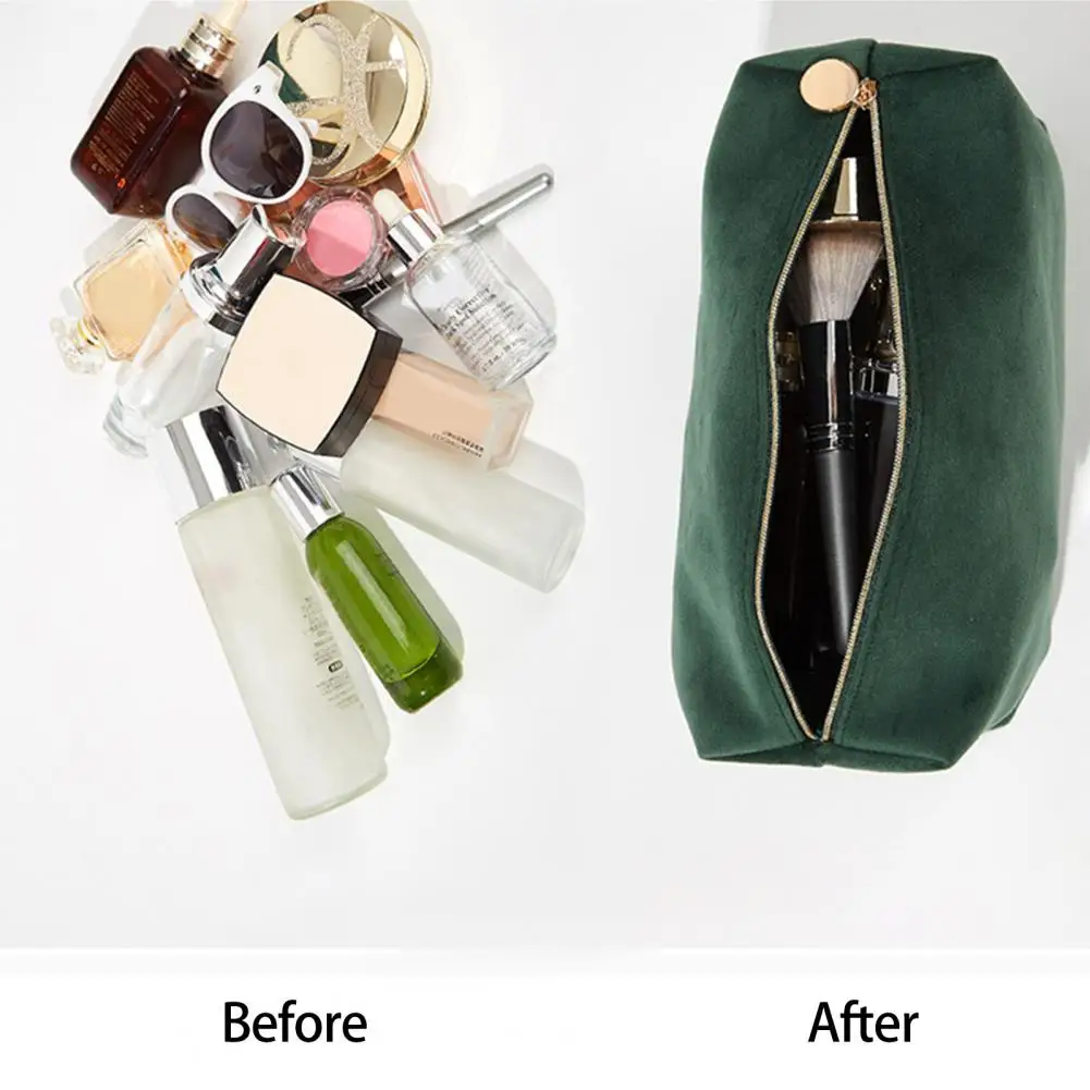 

Удобный на ощупь износостойкий органайзер для хранения бижутерии темно-зеленый органайзер для ухода за кожей туалетных принадлежностей че...