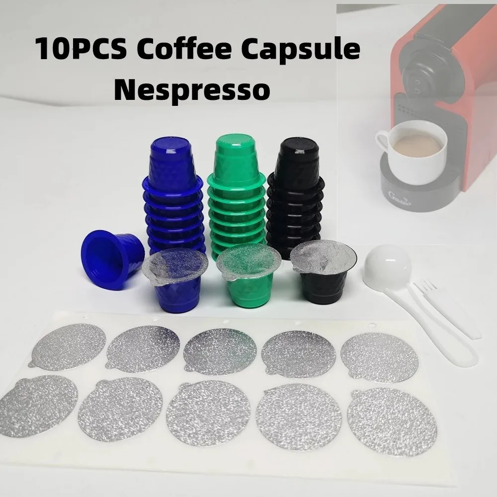 

10SET Adhesive Aluminum Lids Seals For Filling Empty Disposable Refillable Reusable Nespresso Pod Capsule Nespresso Coffee Film
