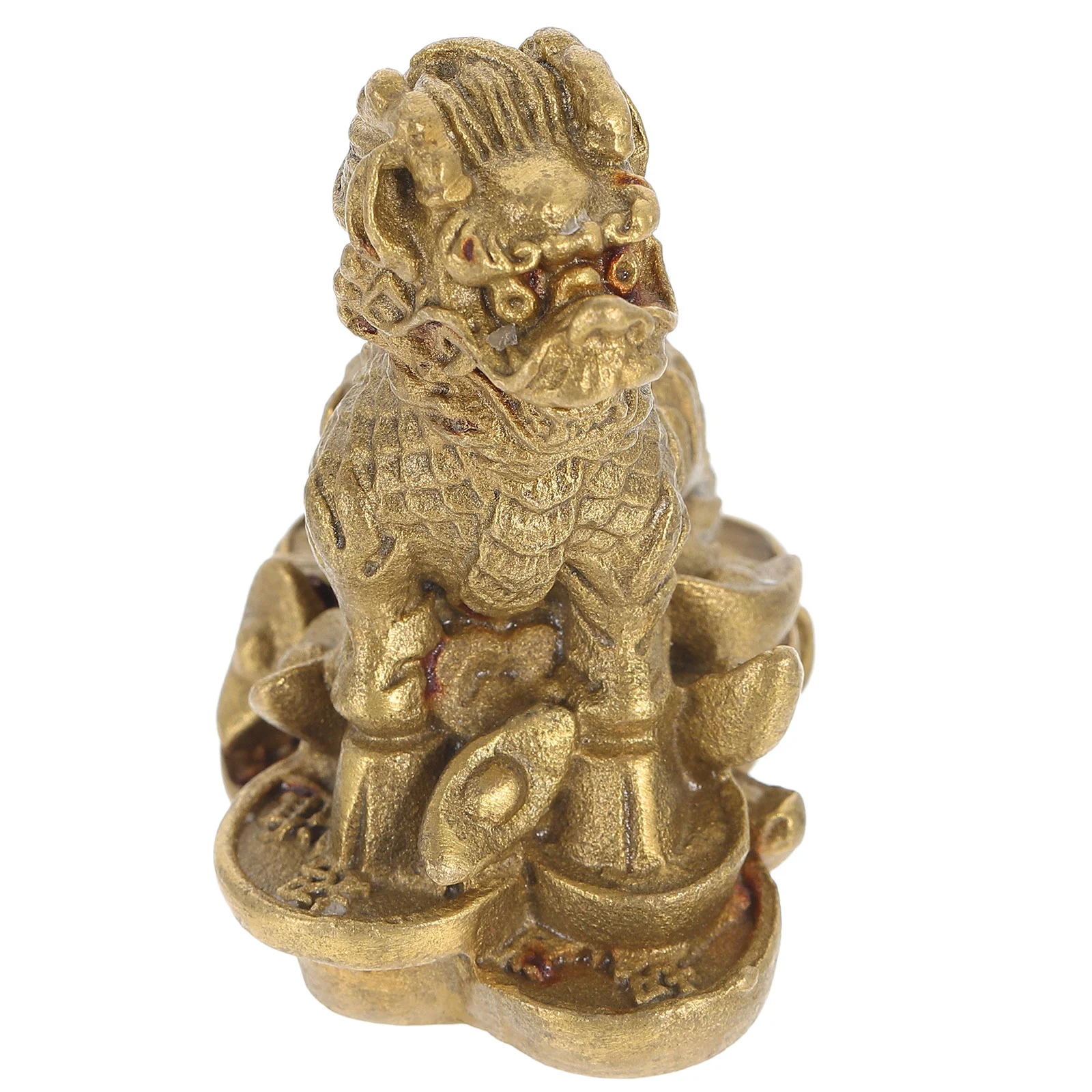 

Kylin Figurine Kirin Chinese Statue Sculpture Auspicious Copper Shui Feng Brass Qilin Wealth Craft New Gift Housewarming