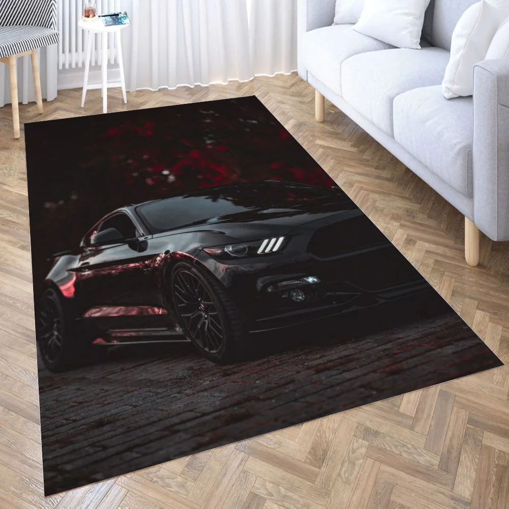 

Ford Mustang Carpet Living Room Large Area Rugs Bedroom Carpet Modern Home Living Room Decoration Floor Lounge Rug