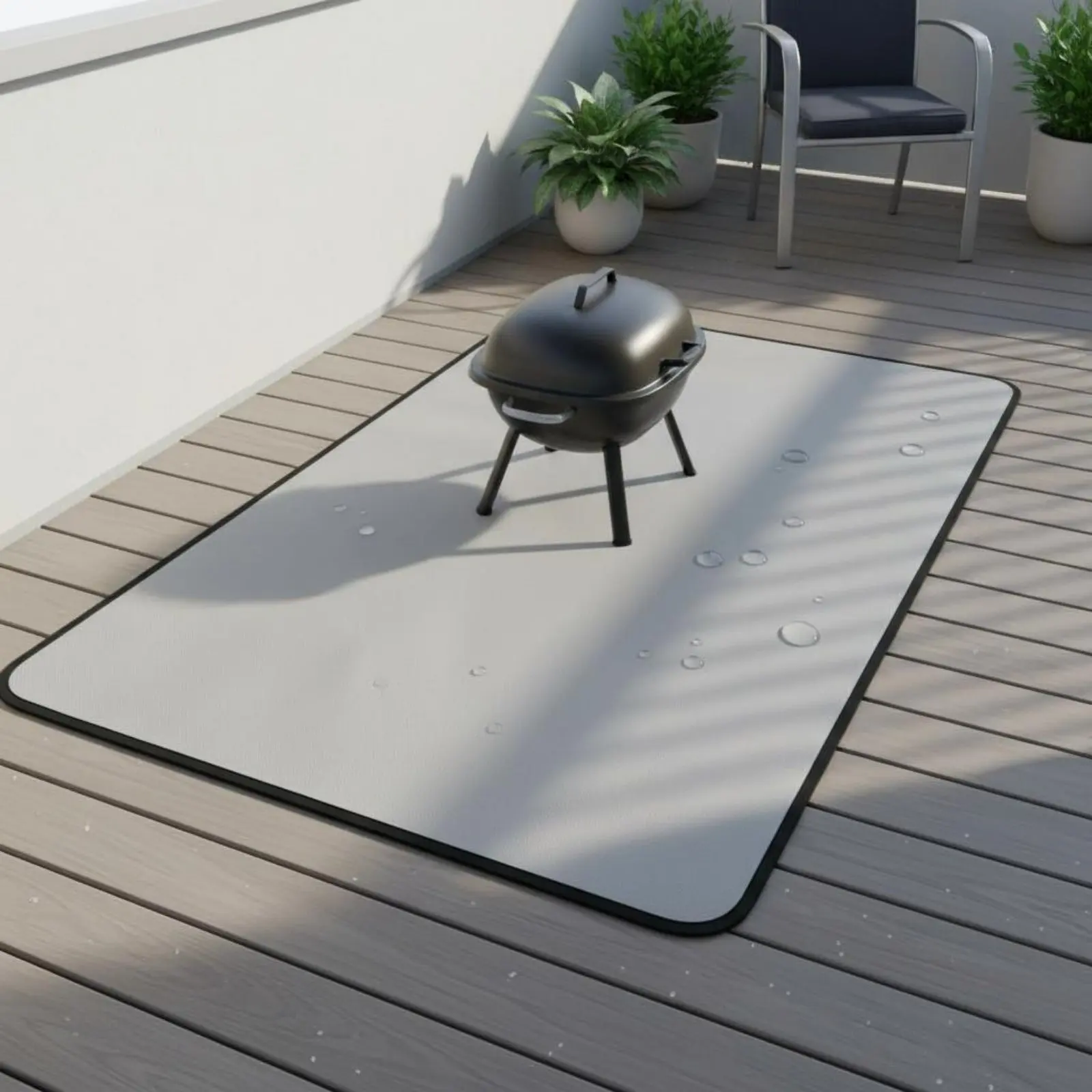 Фото Огнестойкий коврик для гриля с силиконовым покрытием, из стекловолокна, для защиты пола под грилем, прочный, легко чистится №1