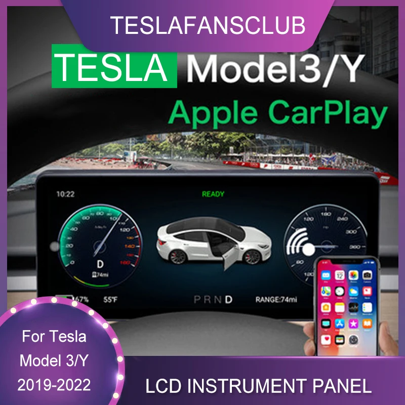 8.8 Inch Car LCD Digital Instrument Panel For Tesla Model 3 Y  Linux Multimedia Player Display Dashboard Gauge Cluster
