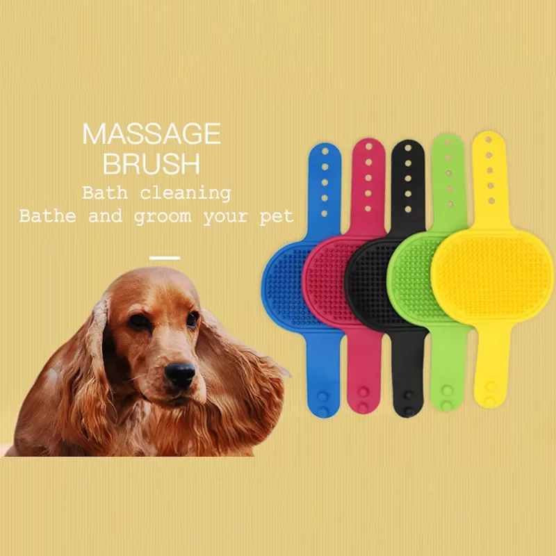 

2022NEW Dog Cat Bath Brush Pet Comb Rubber Glove Hair Fur Grooming Massaging Massage Glove Pet Shower Dog Brushes Pet Accessorie