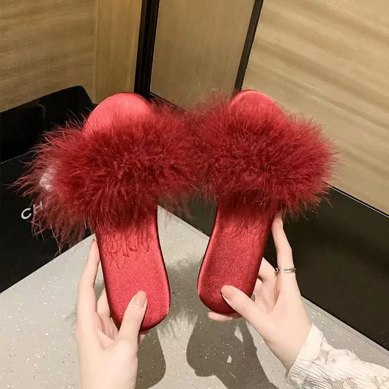 Fur Slippers 2023 New Ladies Slippers Fashion Women's Shoes