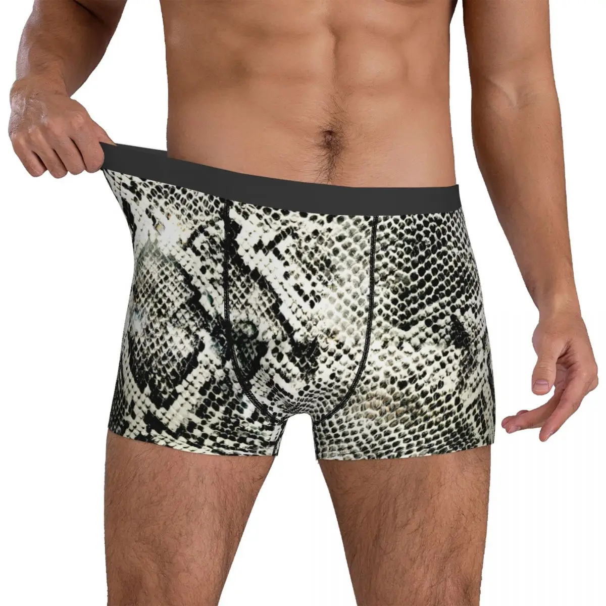 

Нижнее белье из змеиной кожи, удобные трусы-боксеры с принтом животных, шорты-шорты для мужчин